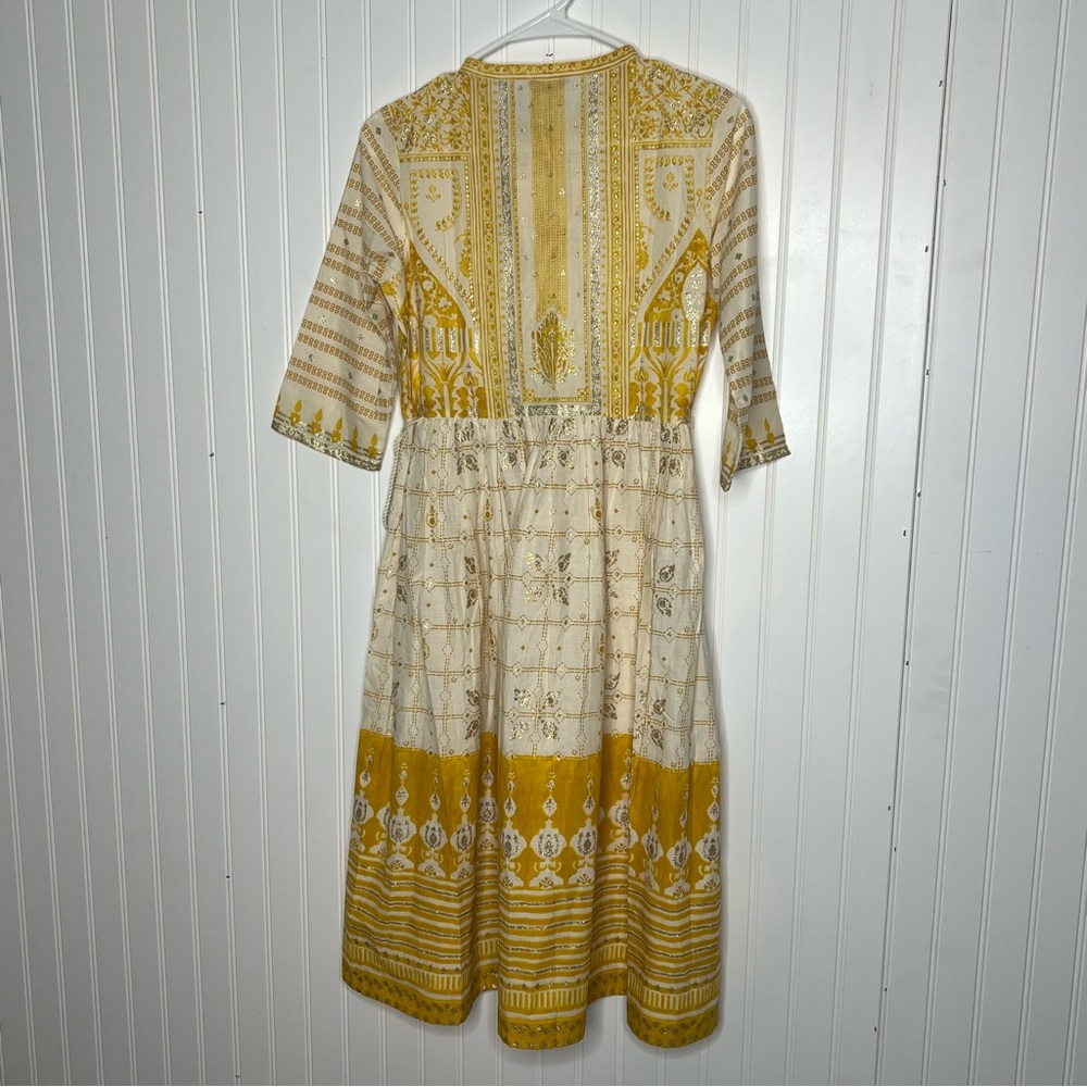 W for Woman Bohemian Printed Flared Midi Dress Size Small - Picture 8 of 16